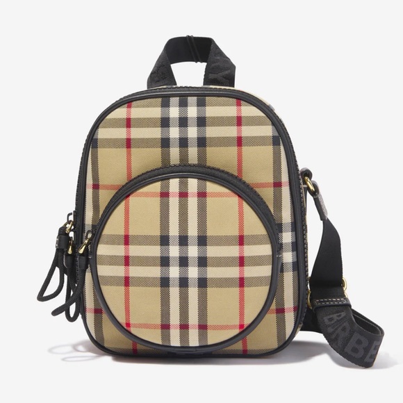 BURBERRY Kids’ Bowling Check Canvas Crossbody Bag *NWT* - Picture 1 of 12